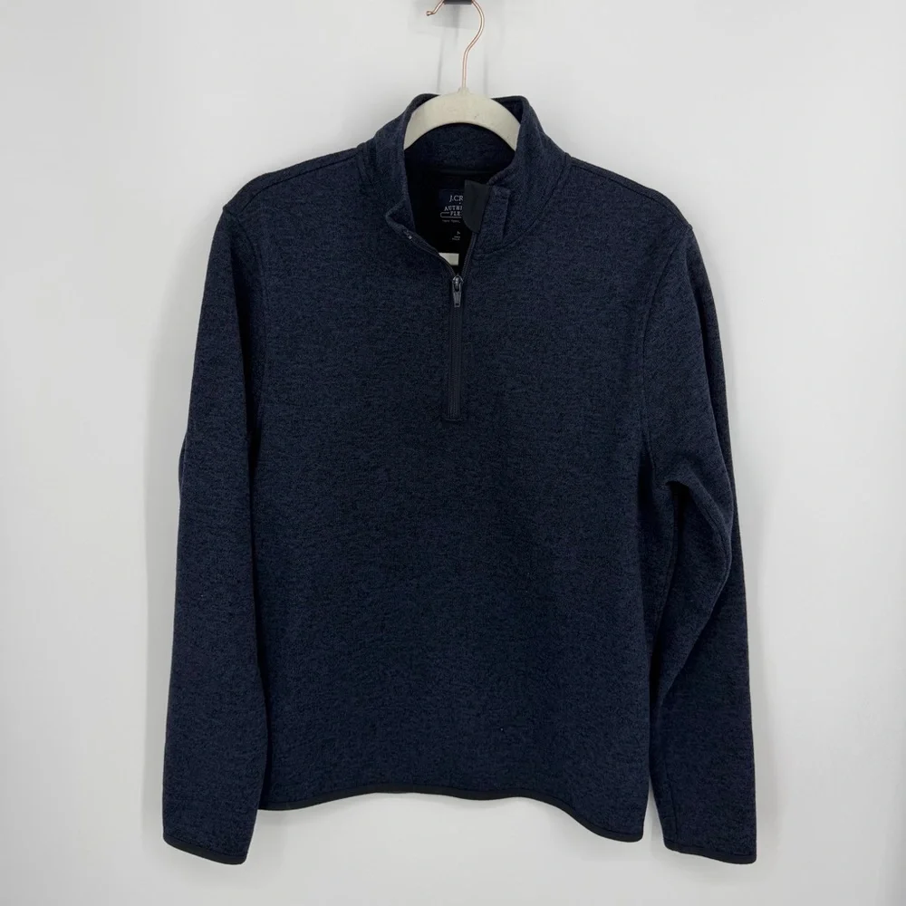 J Crew BD998 Marled fleece half-zip pullover, Size‎ M blue